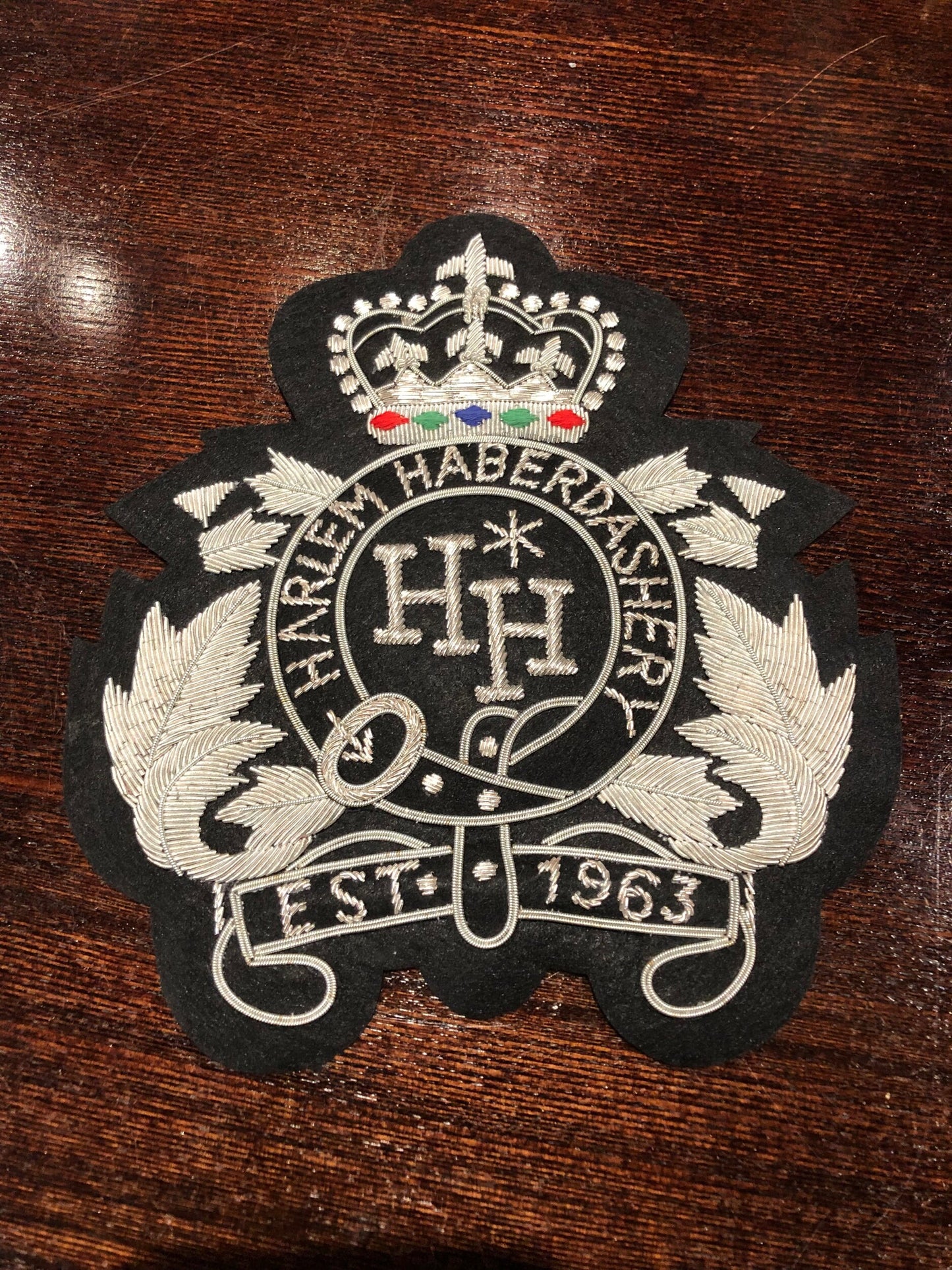 HH SILVER METALLIC EMBROIDERY PATCH SMALL